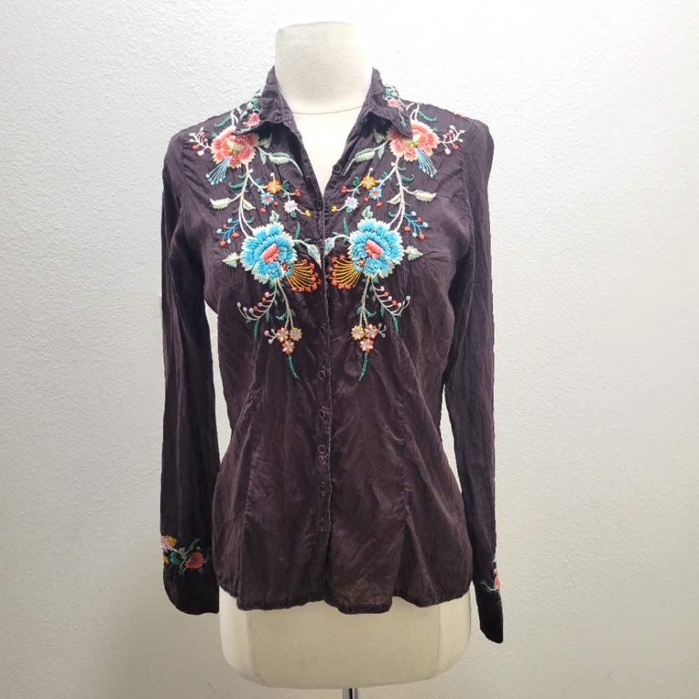 Jonny Was Button Down Tunic Shirt